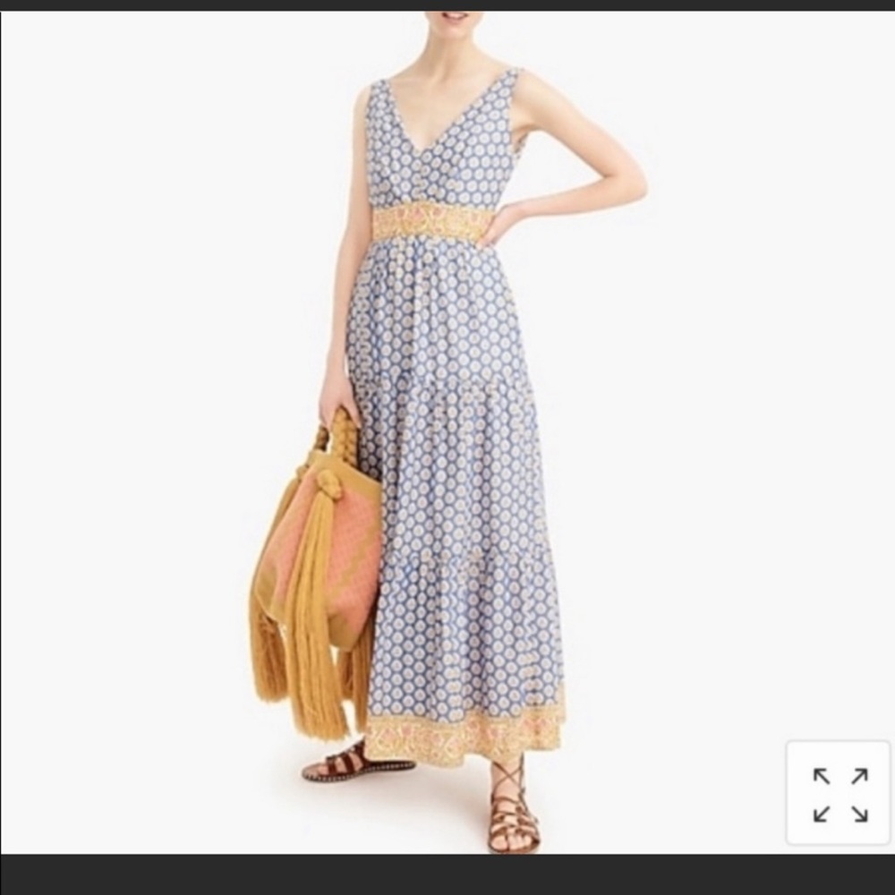 Point Sur by J Crew Tiered Blue Maxi Dress sz 0